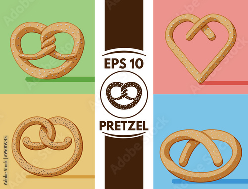 Flat pretzel collection eps10