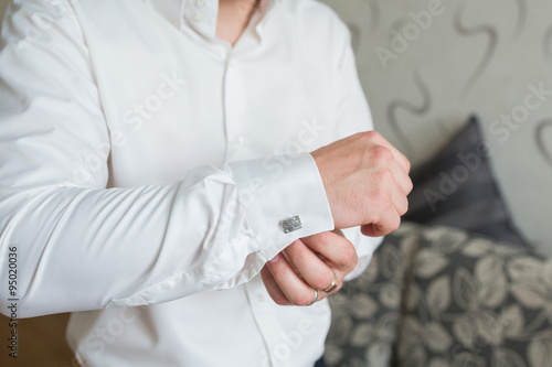 White shirt and cufflink