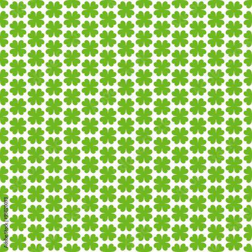 Seamless Retro Pattern Clover Green