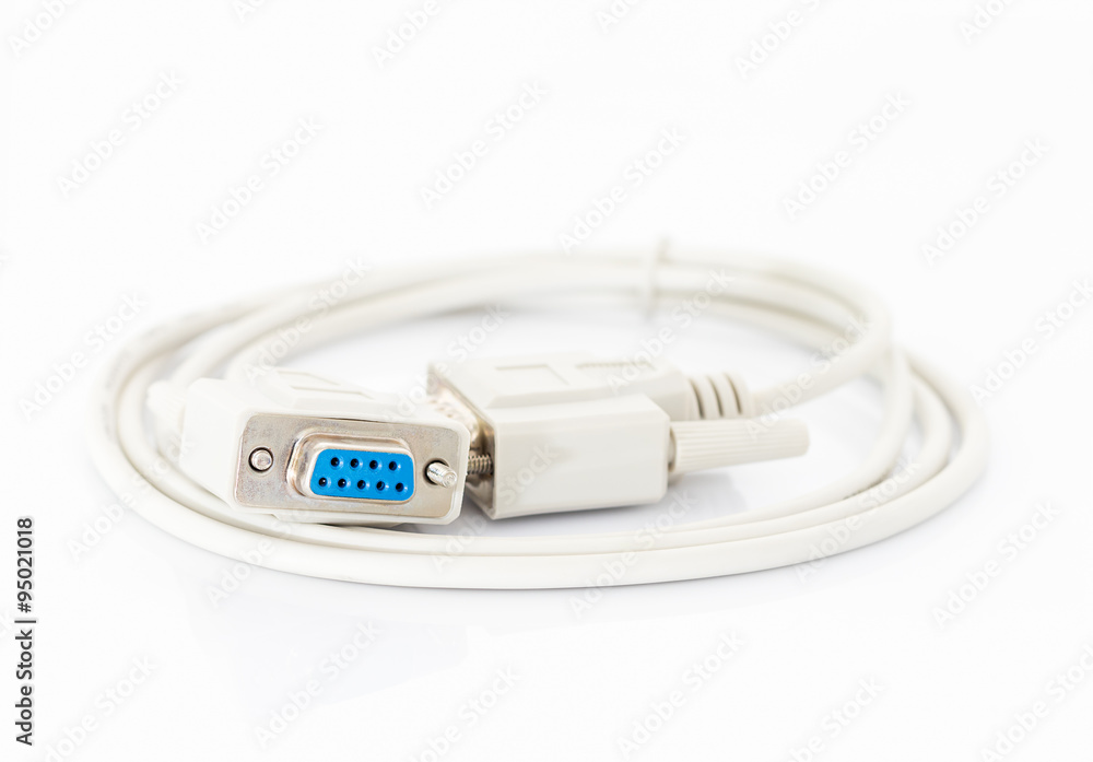 VGA cables connector with white cord VGA cables connector with white cord