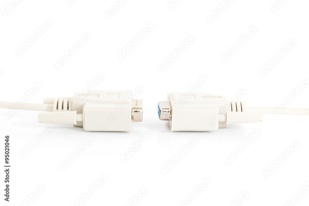VGA input cable connector with white cord VGA input cable connector with white cord
