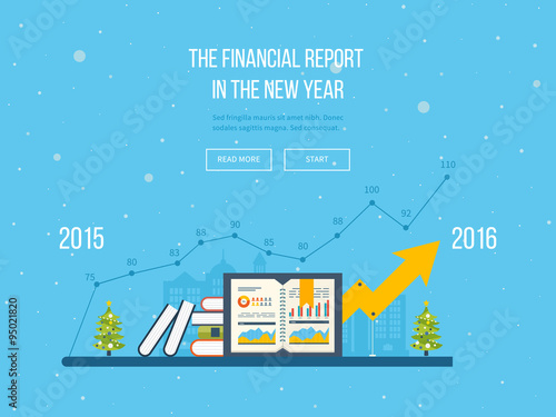 Merry Christmas greeting card design.  Concepts for financial report