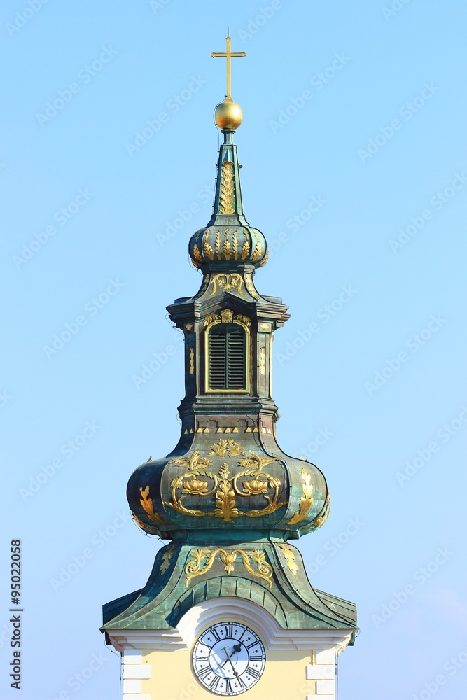 Cupola of baroque church St. Maria, in Zagreb, Croatia