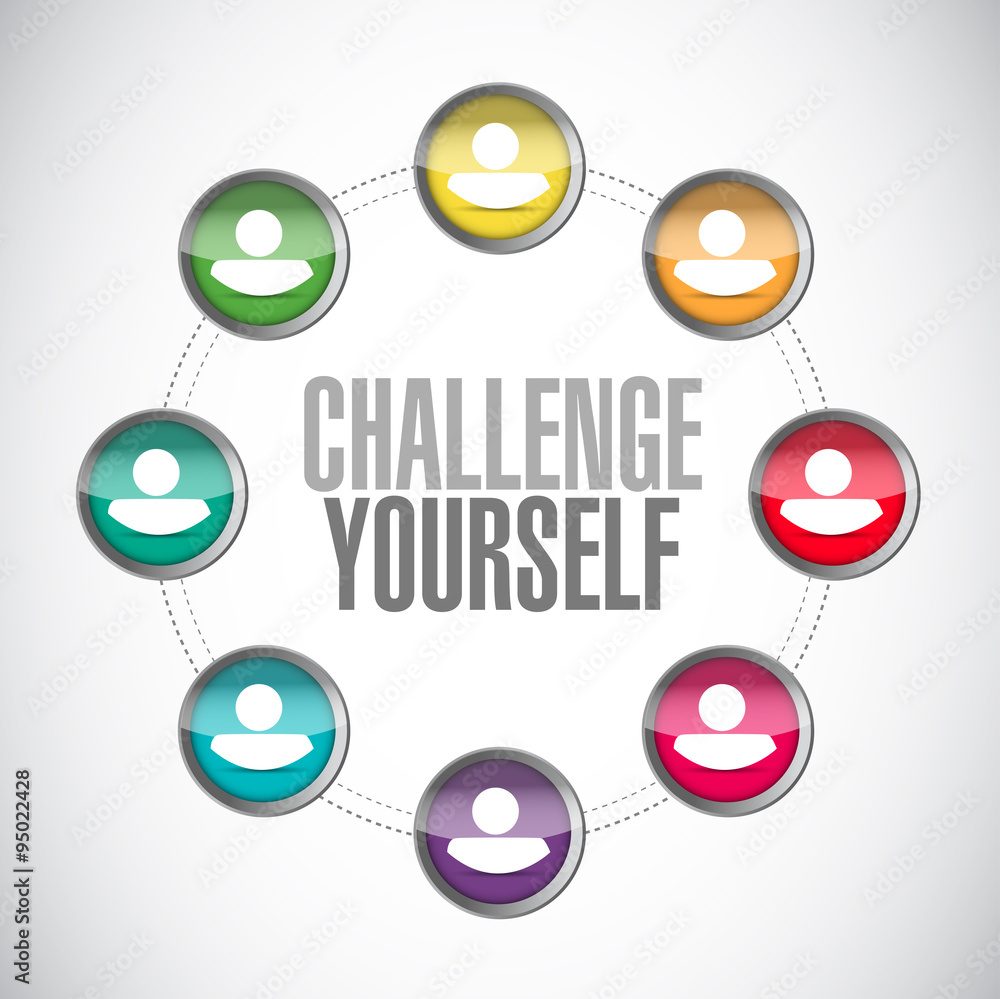 Challenge Yourself connections sign concept Challenge Yourself connections sign concept