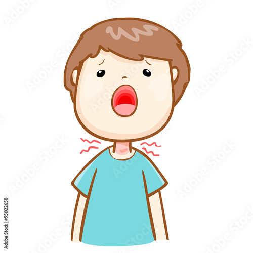 ill man sore throat cartoon vector