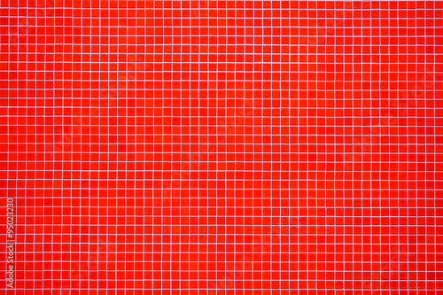 Red mosaic tiles