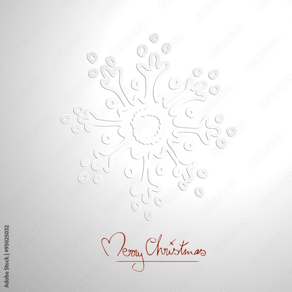 Star vector relief hand painted white with gray greeting Merry Christmas - Sternenvektor Relief handgemalt weiß grau mit Gruß Merry Christams