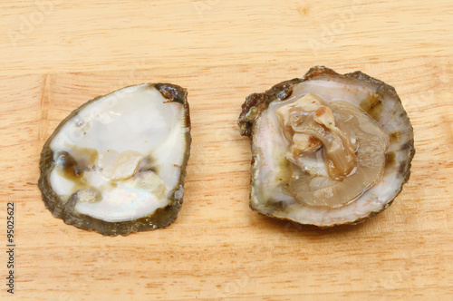 Opened fresh oyster