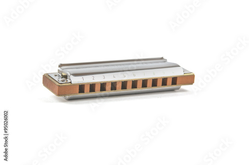 Isolated harmonica photo