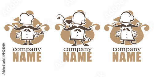 cooking symbols, food and chef silhouettes, vector collection em