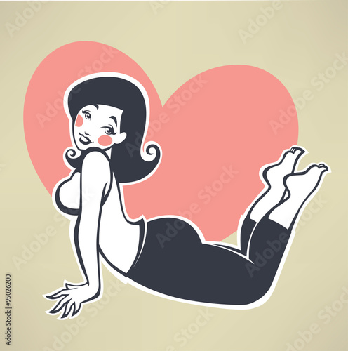 plus size yoga, vector girl doing workout