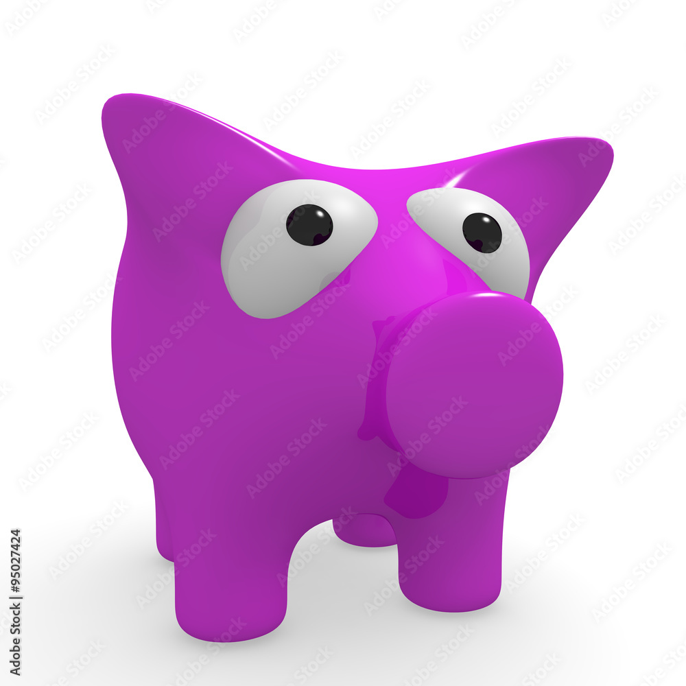 Naklejka premium Pink piggy bank