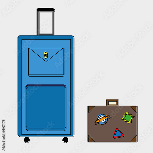 A set of His and Her luggage cases to contrast age, style and size. Clours slightly offset for effect
