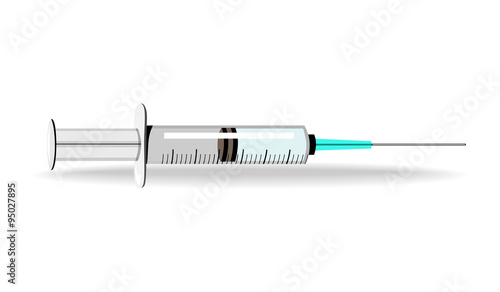 Vector image of a syringe on its side