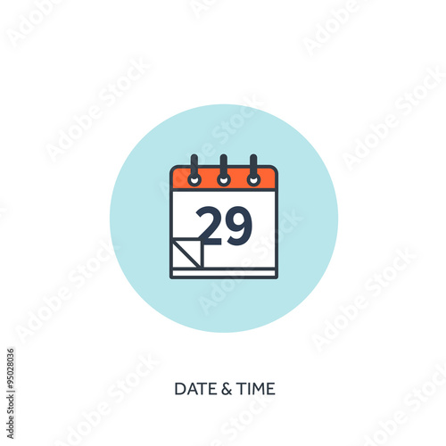Free Download Vector illustration. Calendar lined icon. Date and time. Holiday planning - GFXLoad