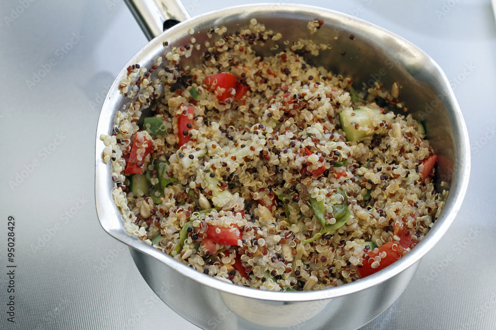 Prepared Quinoa Recipe in a Pan Prepared Quinoa Recipe in a Pan