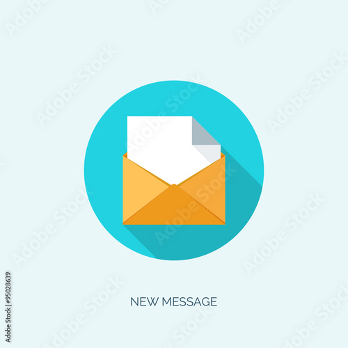 Vector illustration. Flat envelope. Emailing and global communication. Letter. Social network