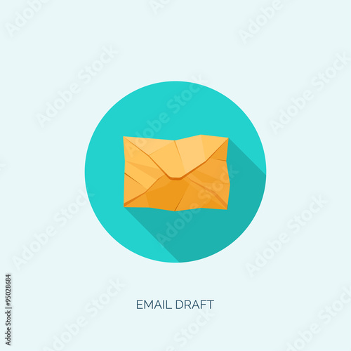 Vector illustration. Flat envelope. Emailing and global communication. Letter. Social network