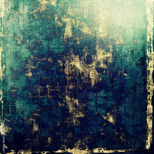 Dirty and weathered old textured background. With different color patterns: yellow (beige); green; blue; cyan