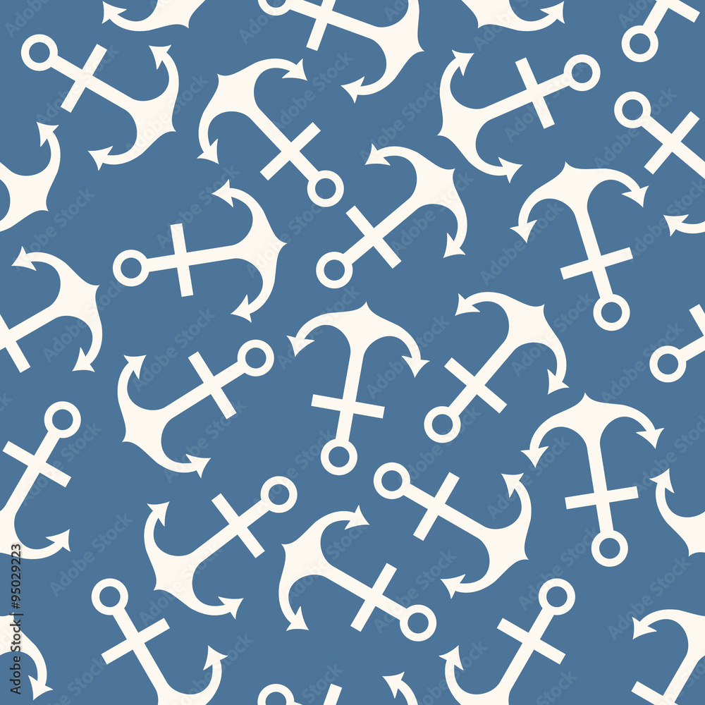 Seamless pattern of anchor shape and line Seamless pattern of anchor shape and line