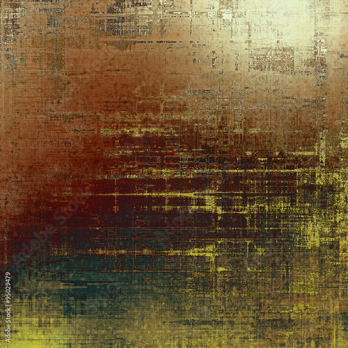 Antique vintage textured background. With different color patterns: yellow (beige); brown; green; gray
