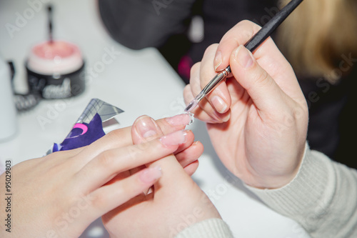 Manicure in a beauty salon  master class