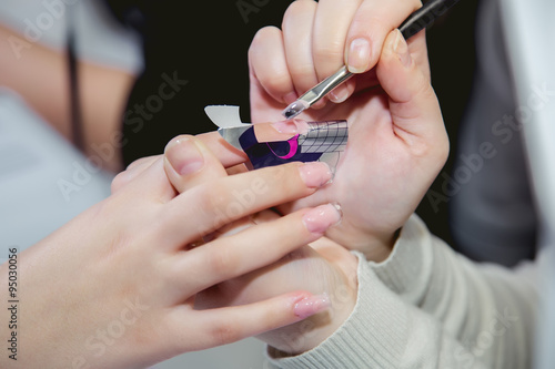 Manicure in a beauty salon  master class