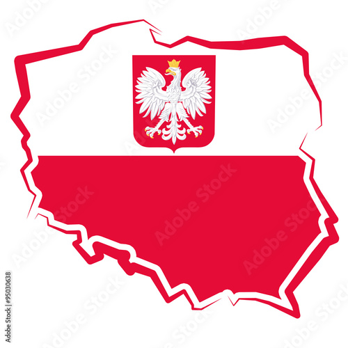 Mapa Polski z godłem