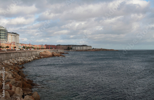 Embankment and sea. Corunna  Spain