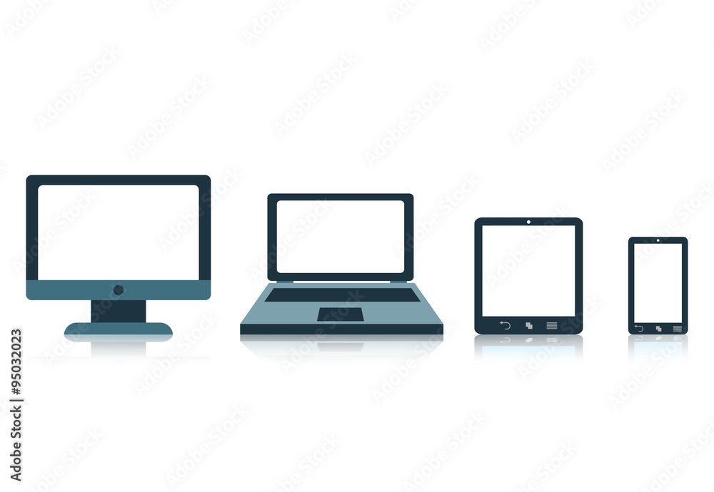 Concept with electronic devices screen tablet laptop phone Concept with electronic devices screen tablet laptop phone