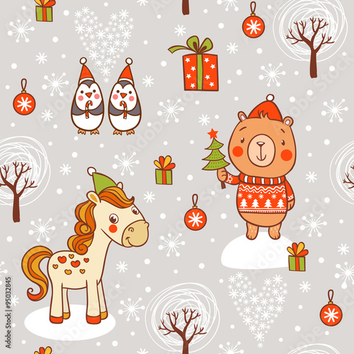 Cartoon vector new year texture.