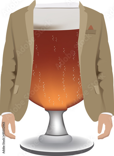 bicchiere di birra vestita
