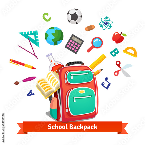 Back to school. Student backpack