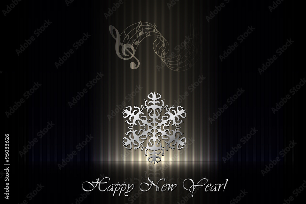 Happy New Year! - greeting card with snowflake Happy New Year! - greeting card with snowflake