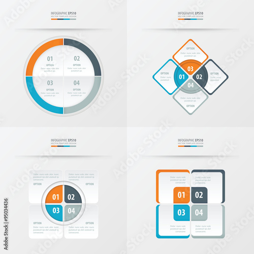 set of presentation template Orange , blue, gray color
