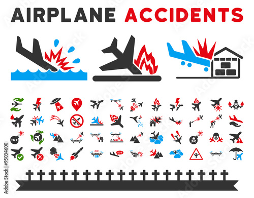 Aviation Accidents Vector Icons