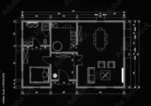 Black architect plan for house construction