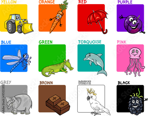 primary colors cartoon set