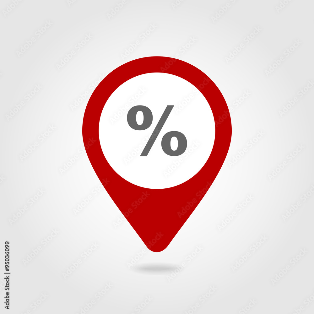 Percent Sale pin map icon. Map pointer, markers. Percent Sale pin map icon. Map pointer, markers.