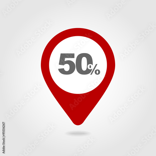 Free Download 50 fifty Percent Sale pin map icon. Map point. - GFXLoad