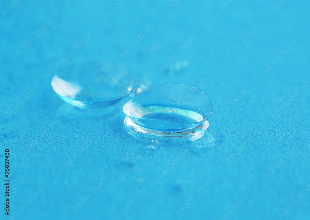 Contact Lens on the blue background Contact Lens on the blue background