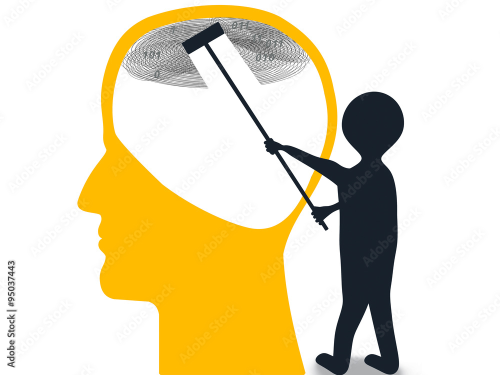 Figure in the head cleans the brain Figure in the head cleans the brain