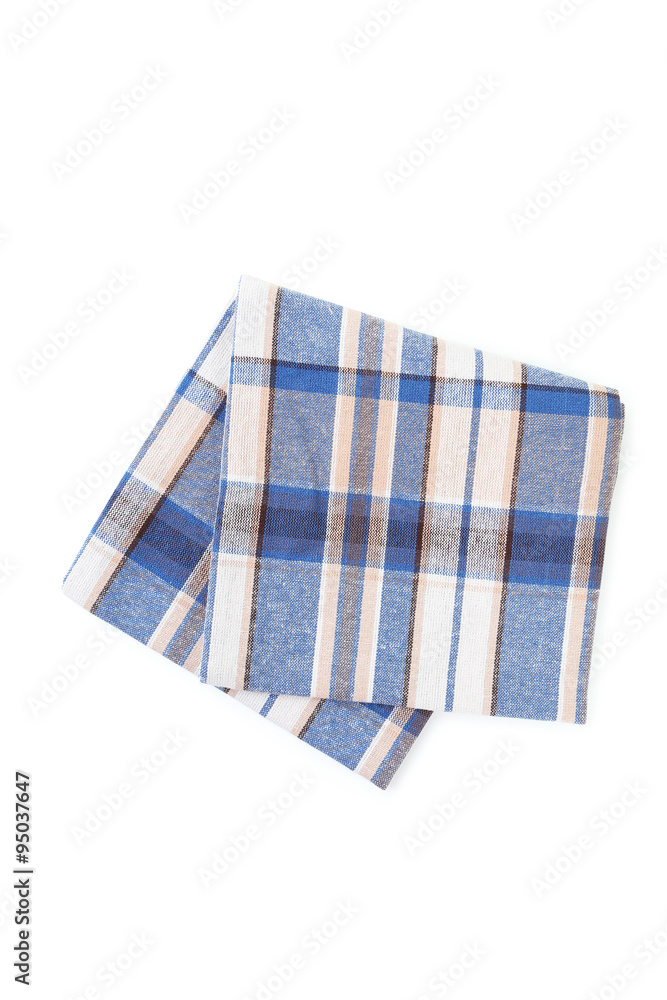 Folded napkin on white background Folded napkin on white background