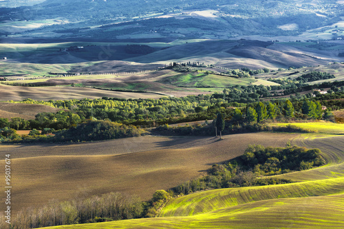 Plowed fields in the picturesque landscape of Italy. © Jarek Pawlak