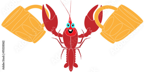 crayfish isolated white background