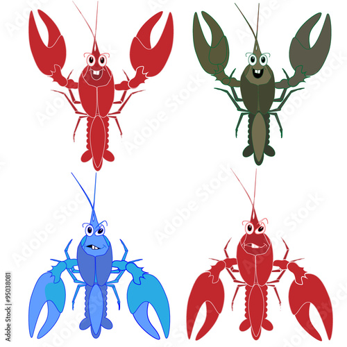 crayfish isolated white background