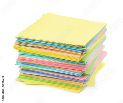 Stack of color paper notes