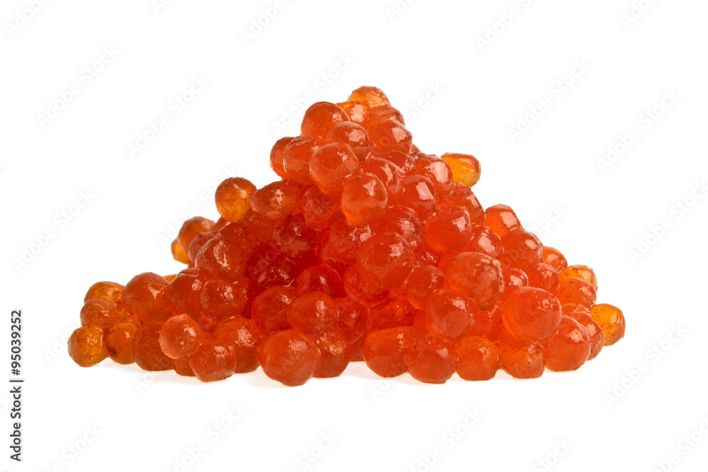 Red caviar on white background Red caviar on white background