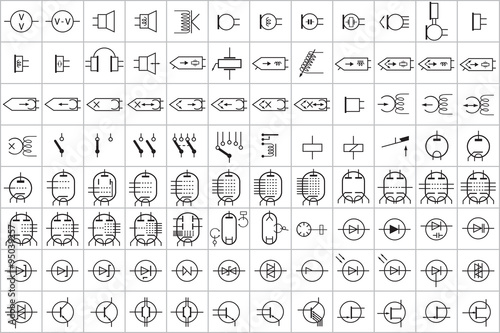 96 Electronic and Electric Symbol Vector Vol.2 photo