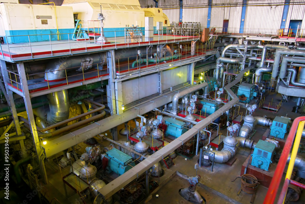 Fototapeta premium Machine hall of Power station
